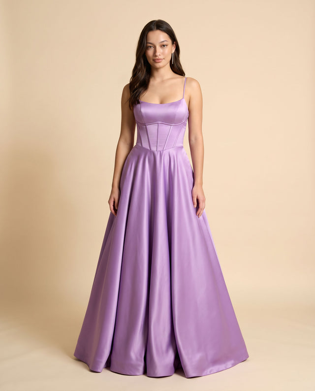 Robe De Satin Lilas