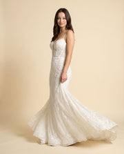 Robe Ivoire À Corset Scintillante