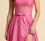 Robe Scintillante Rose Flamboyant