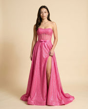 Robe Scintillante Rose Flamboyant