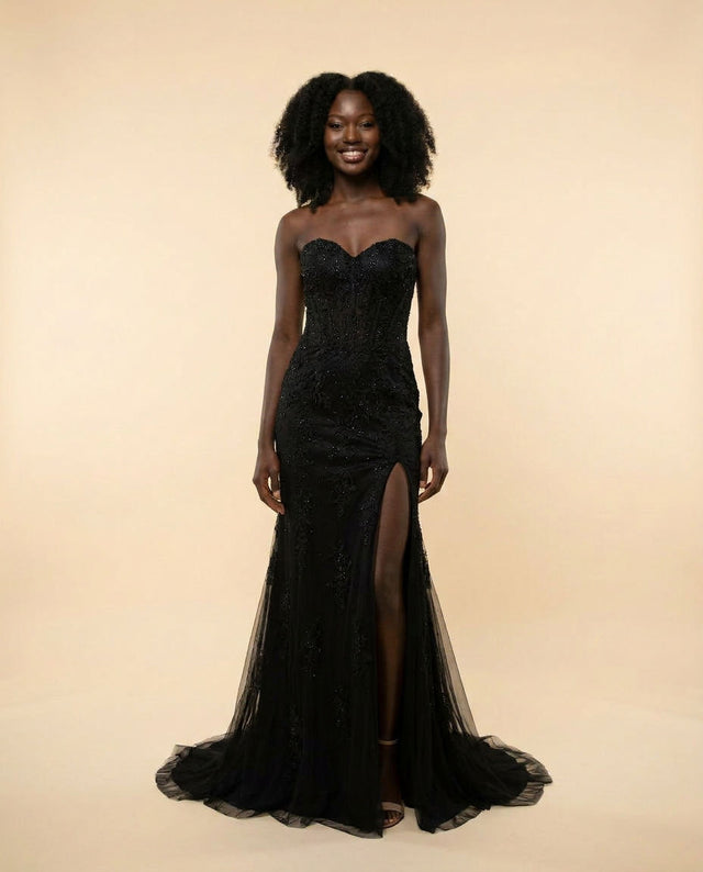 Robe Fendue Noir