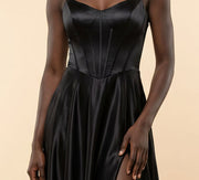 Robe en satin fluide Noire