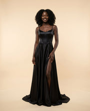 Robe en satin fluide Noire