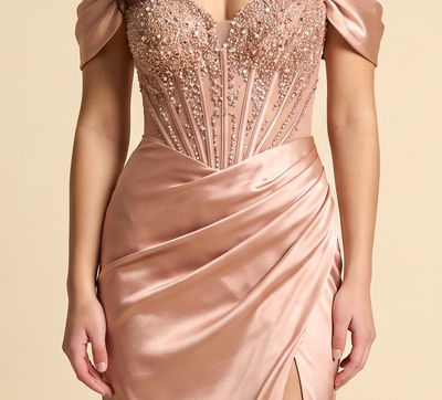 Robe Satinée Rose Or