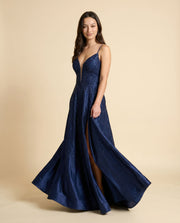 Robe Marine Brillante en A