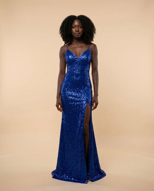 Jovani - Robe À Paillettes Royal