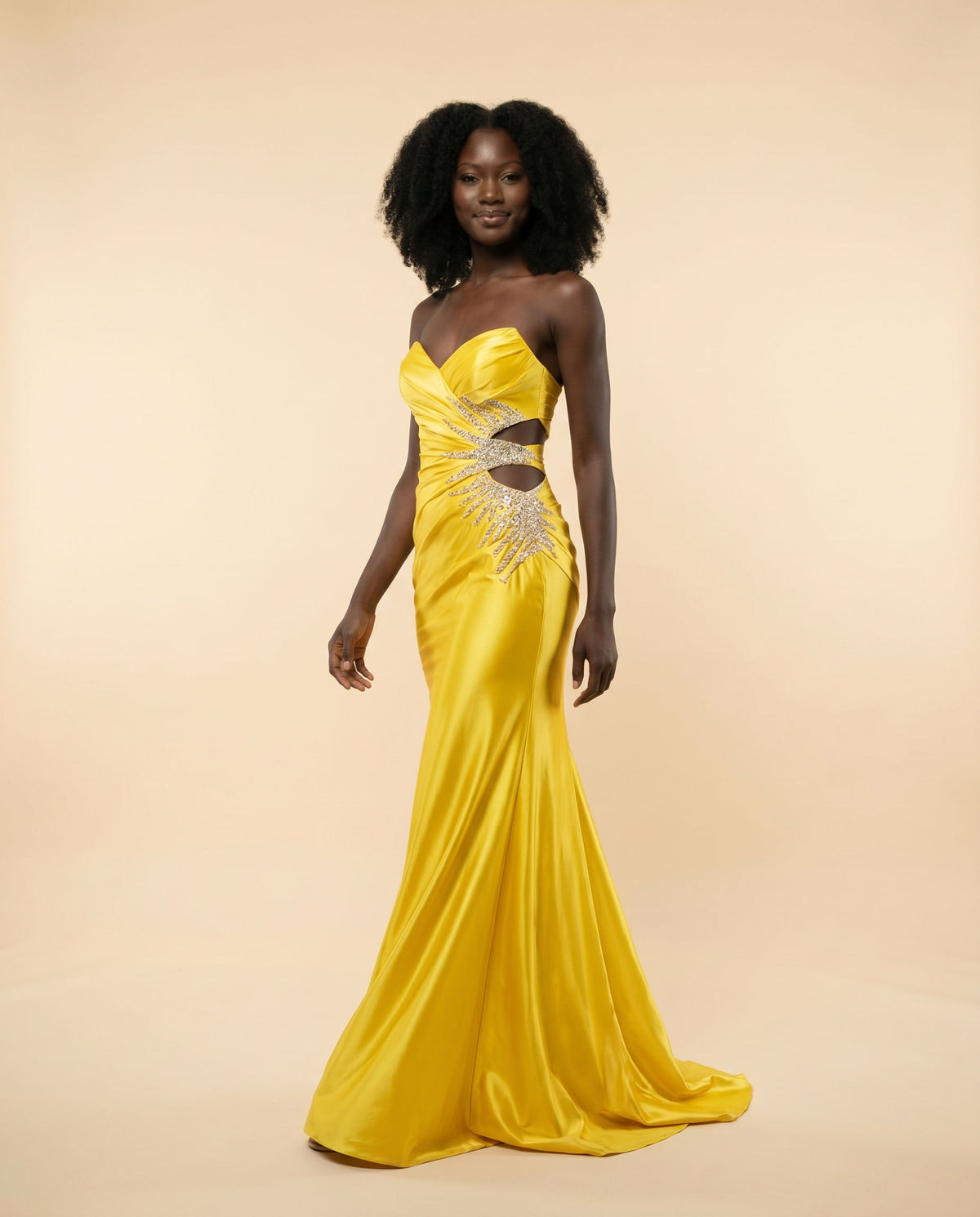 Robe Bustier Avec Brillants Ivoire