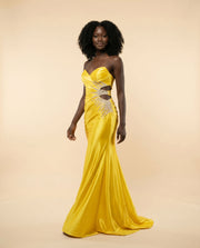 Robe Bustier Avec Brillants Ivoire
