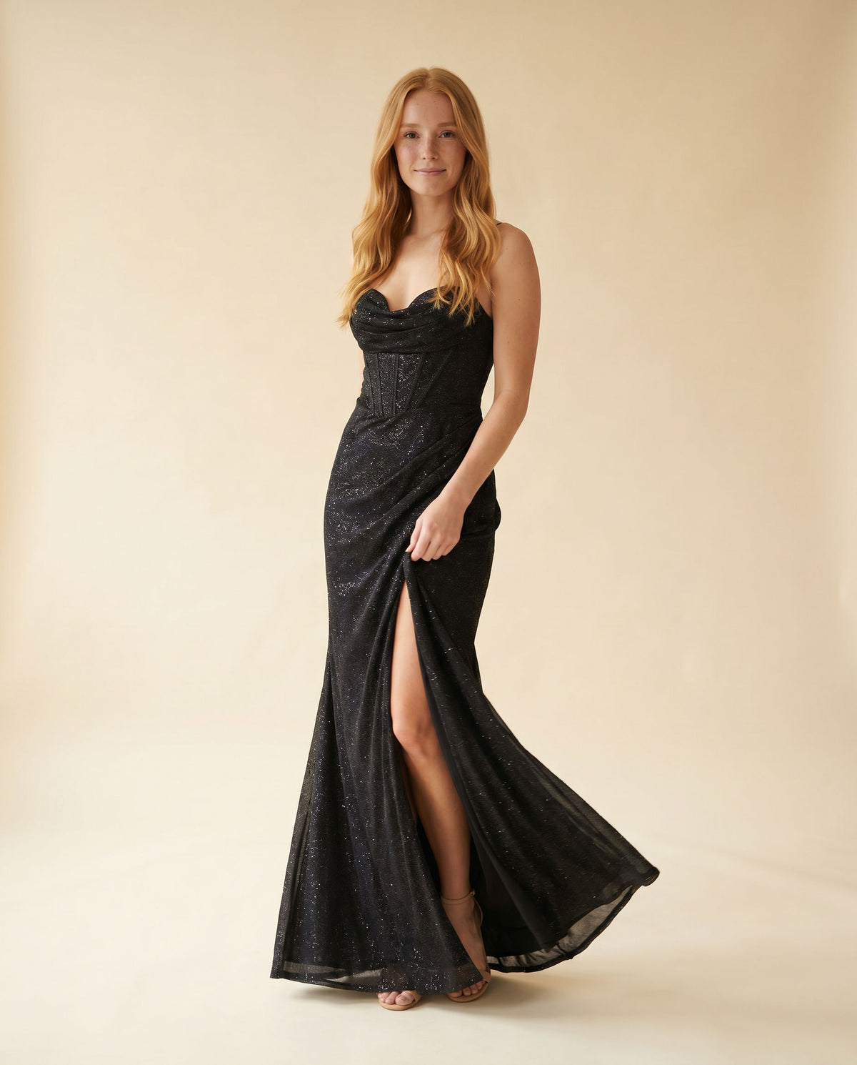 Robe Corset Scintillante Noire
