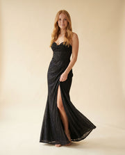 Robe Corset Scintillante Noire