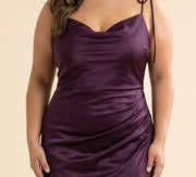 Robe Satinée Aubergine