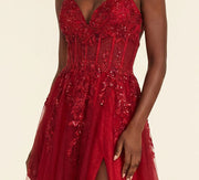 Robe Décolleté Avec Fente Bourgogne