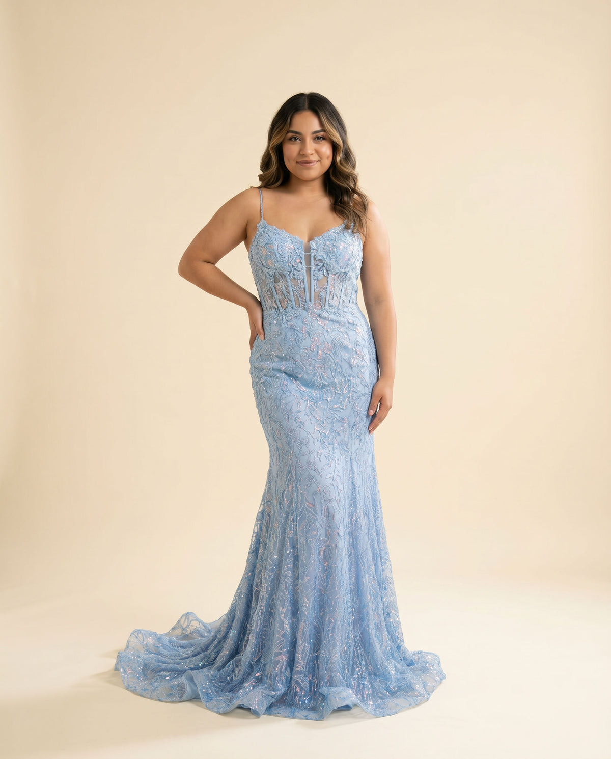 Robe Corset Sirène Bleu Pâle
