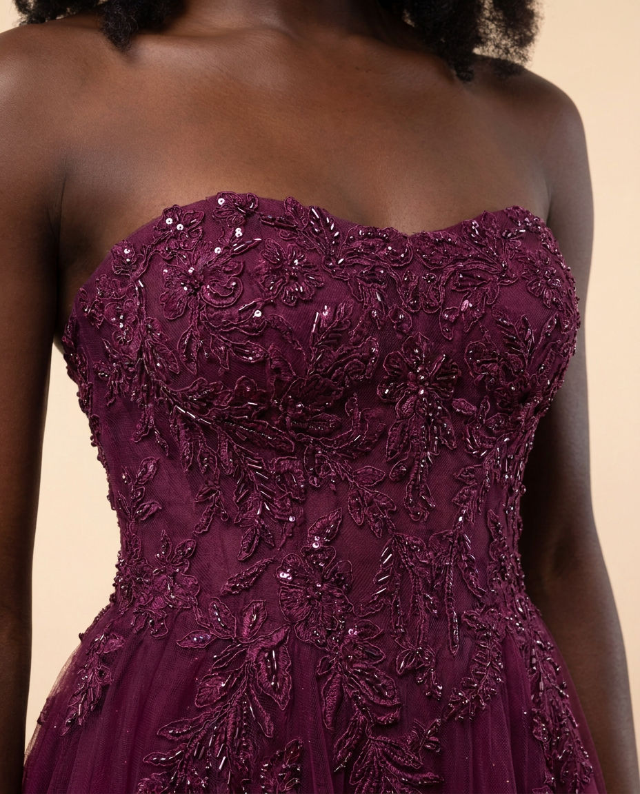 Robe en Dentelle Prune