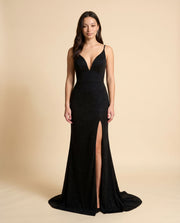 Robe Ajustée Brillante Multi/Noire