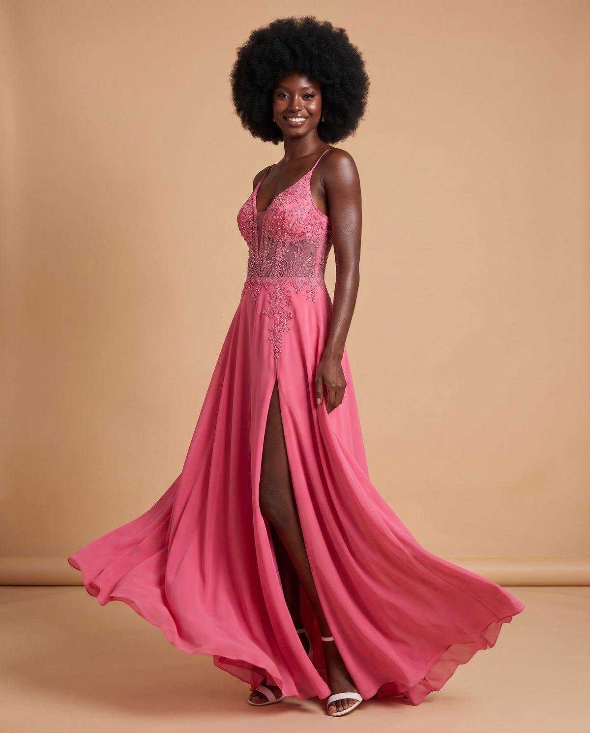 Robe Fluide Rose Néon