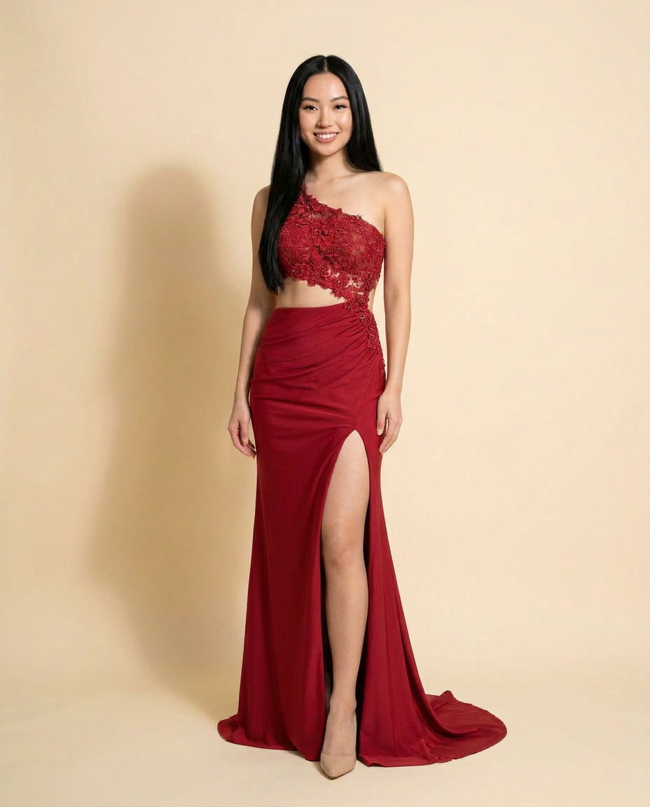 Robe Asymetrique Rouge