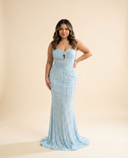 Robe Sirène Ajusté Bleu P