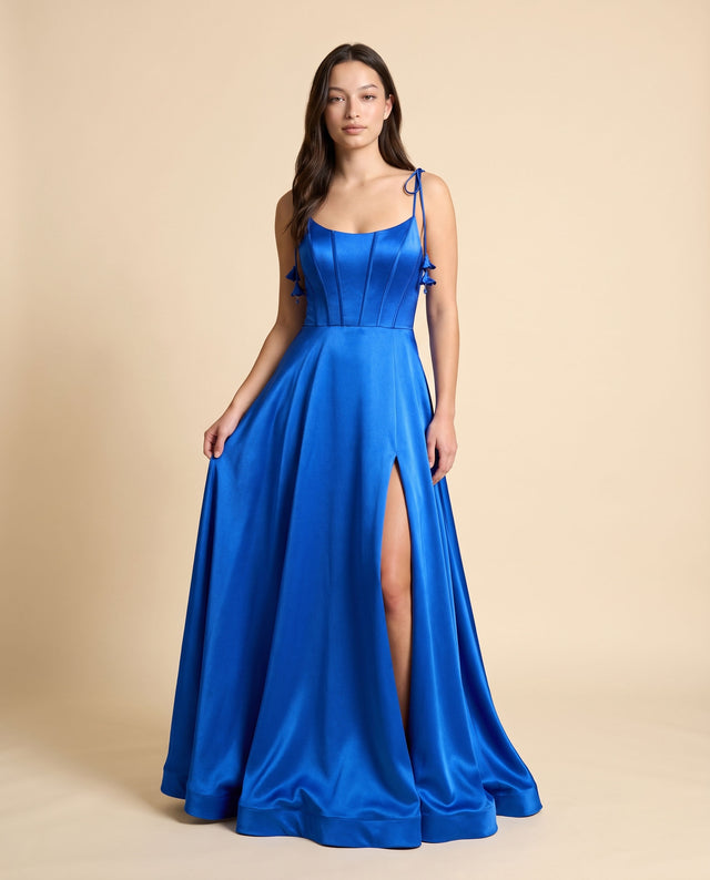 Robe À Corset En Satin Royal