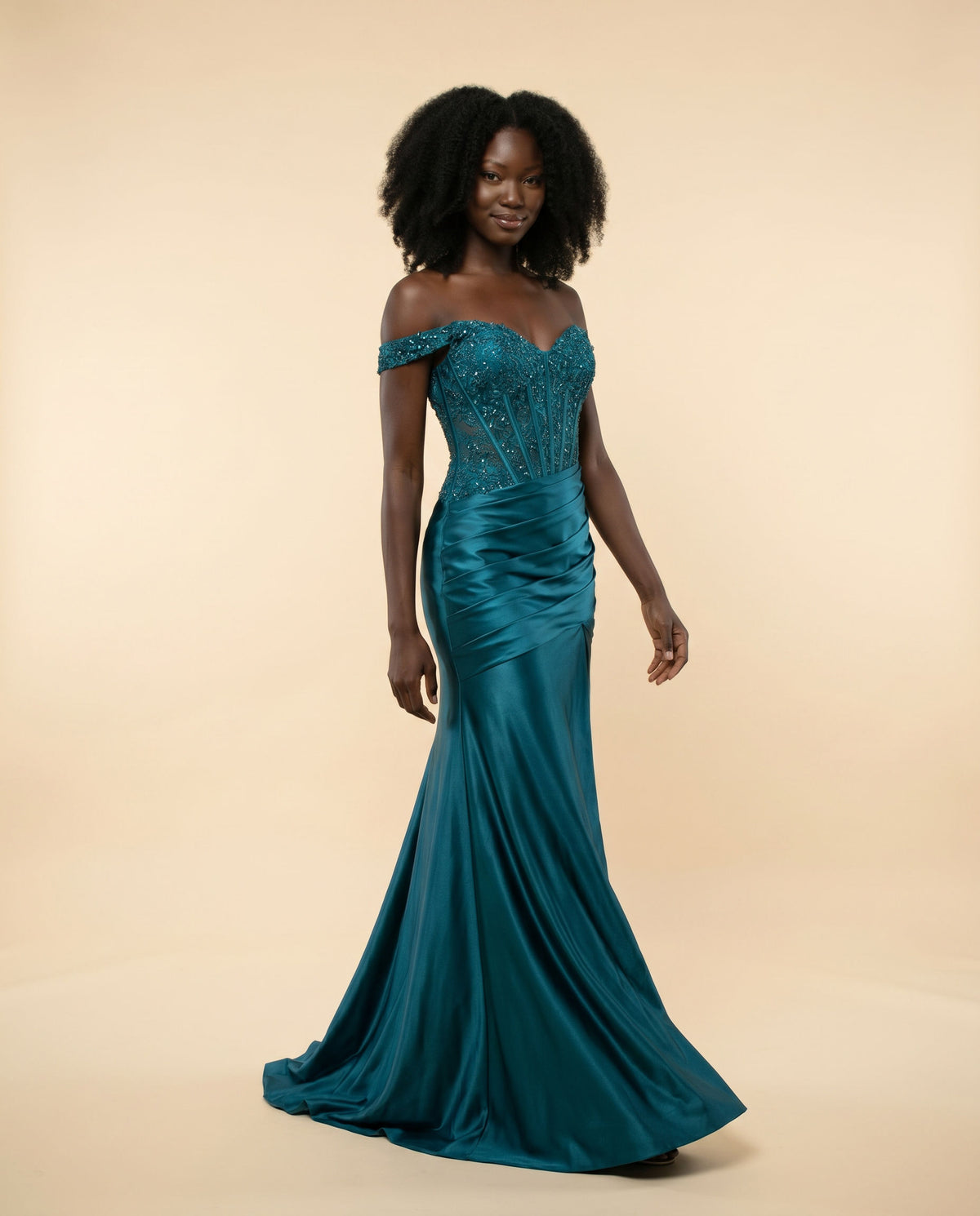 Robe Corset Off Shoulder Sarcelle