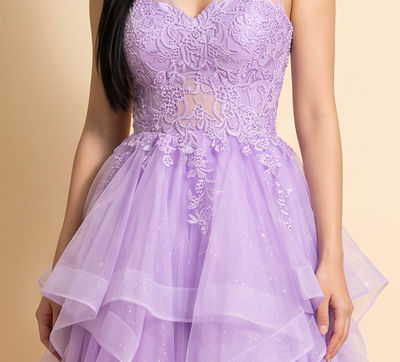 Robe à volants Mauve