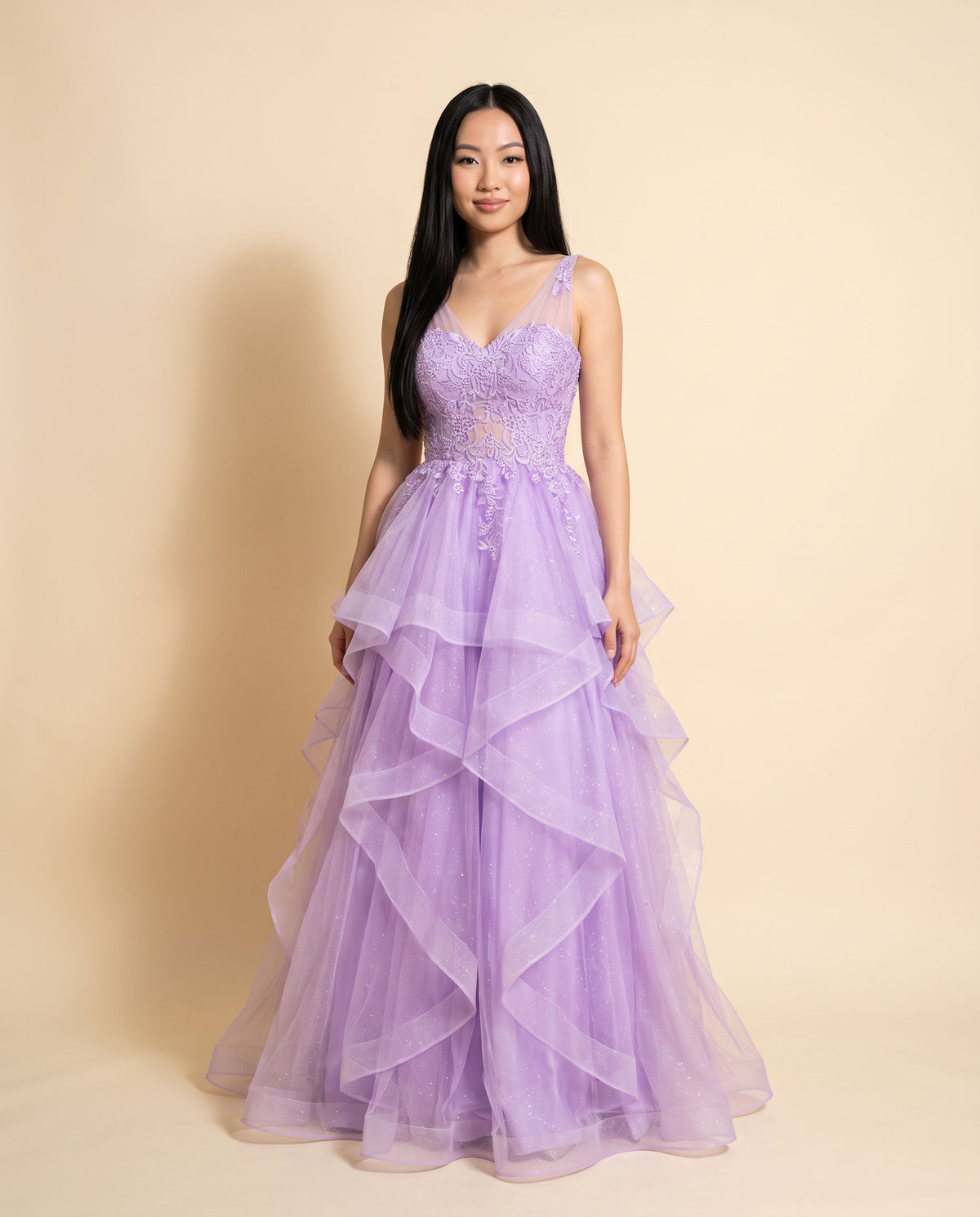 Robe à volants Mauve