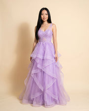 Robe à volants Mauve