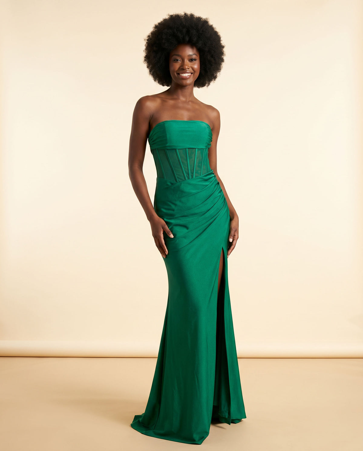 Robe Bustier À Corset Émeraude