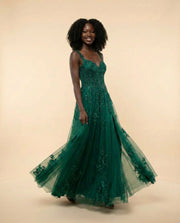 Robe Dentelle Émeraude