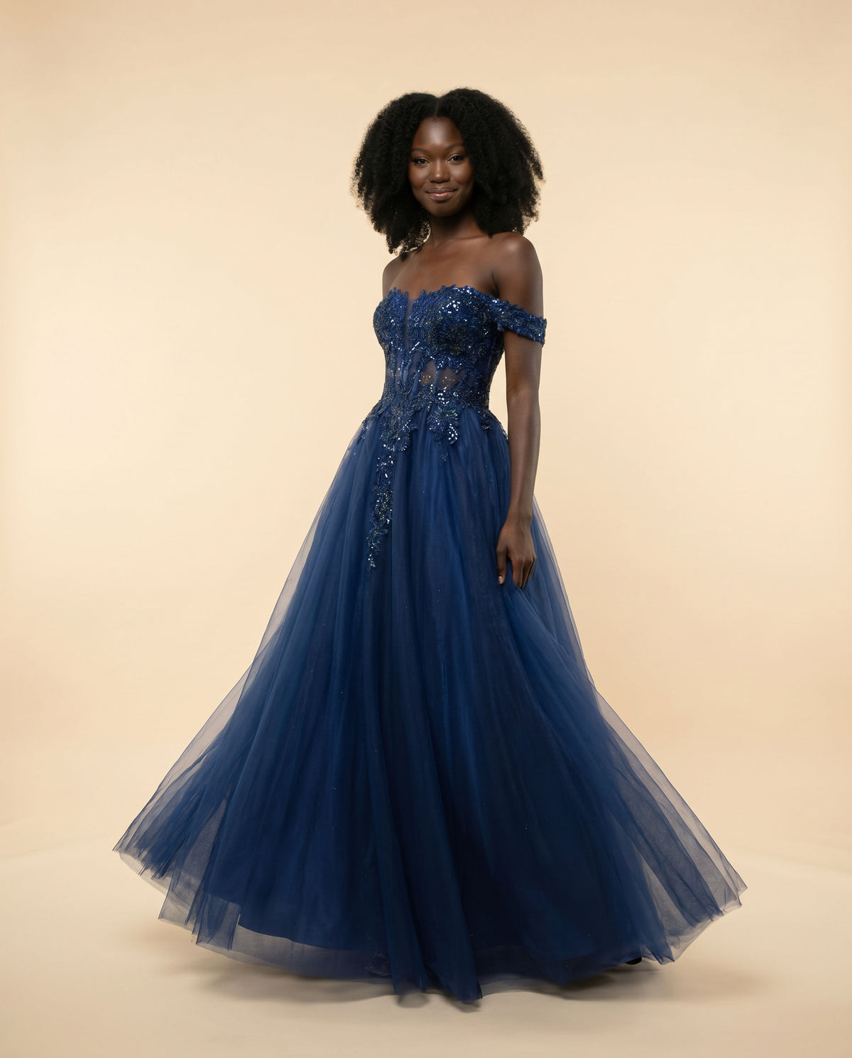 Robe Corset En Tulle Marine