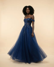 Robe Corset En Tulle Marine