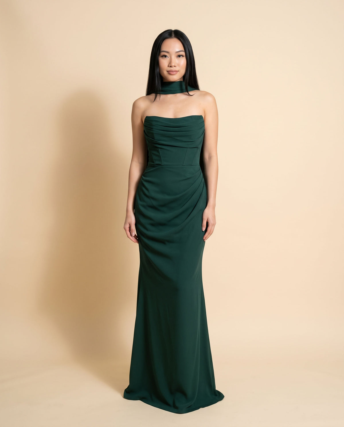 Robe Ajusté Vert Foncé