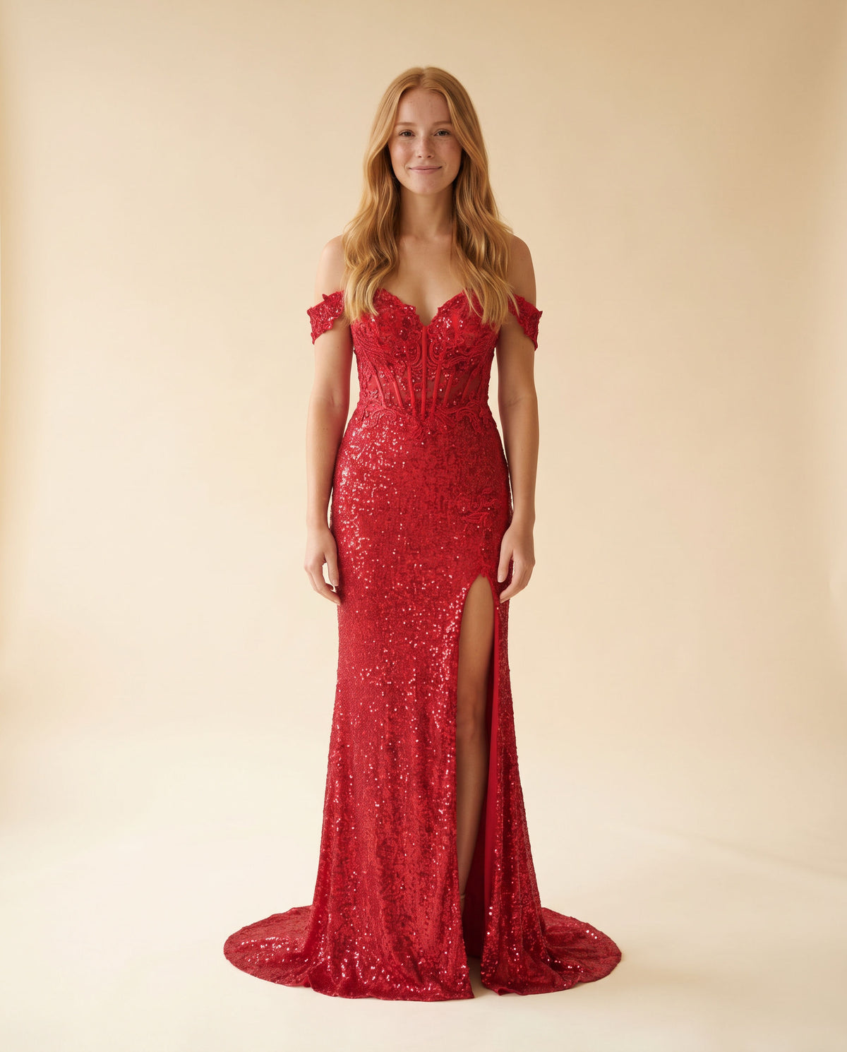 Robe Corset Brillante Rouge