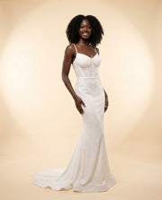 Robe Emeraude À Corset Scintillante