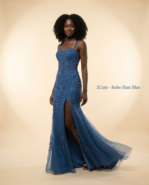 2Cute - Robe Slate Blue - Ardoise
