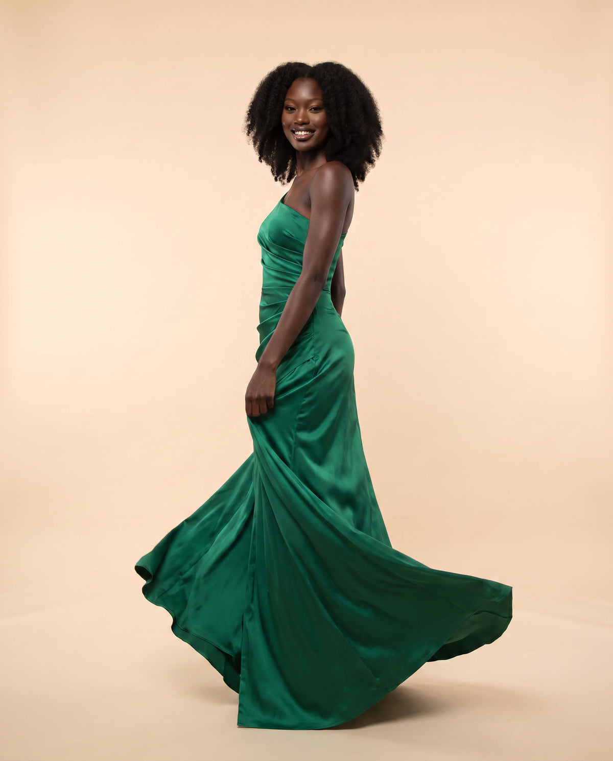 Robe Emeraude En Satin