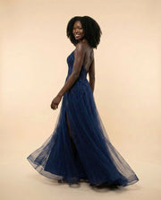 Robe Dos Ouvert Marine