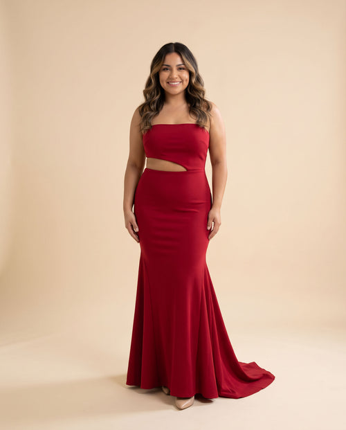 Jovani - Robe Ajustée Cerise