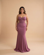 Robe Ajustée Extensible Mauve