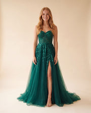 Robe à Fente Émeraude