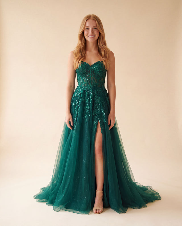 Robe à Fente Émeraude