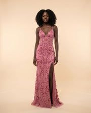 Robe À Motifs Rose