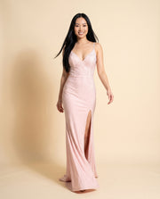 Robe Brillante Rose Pâle