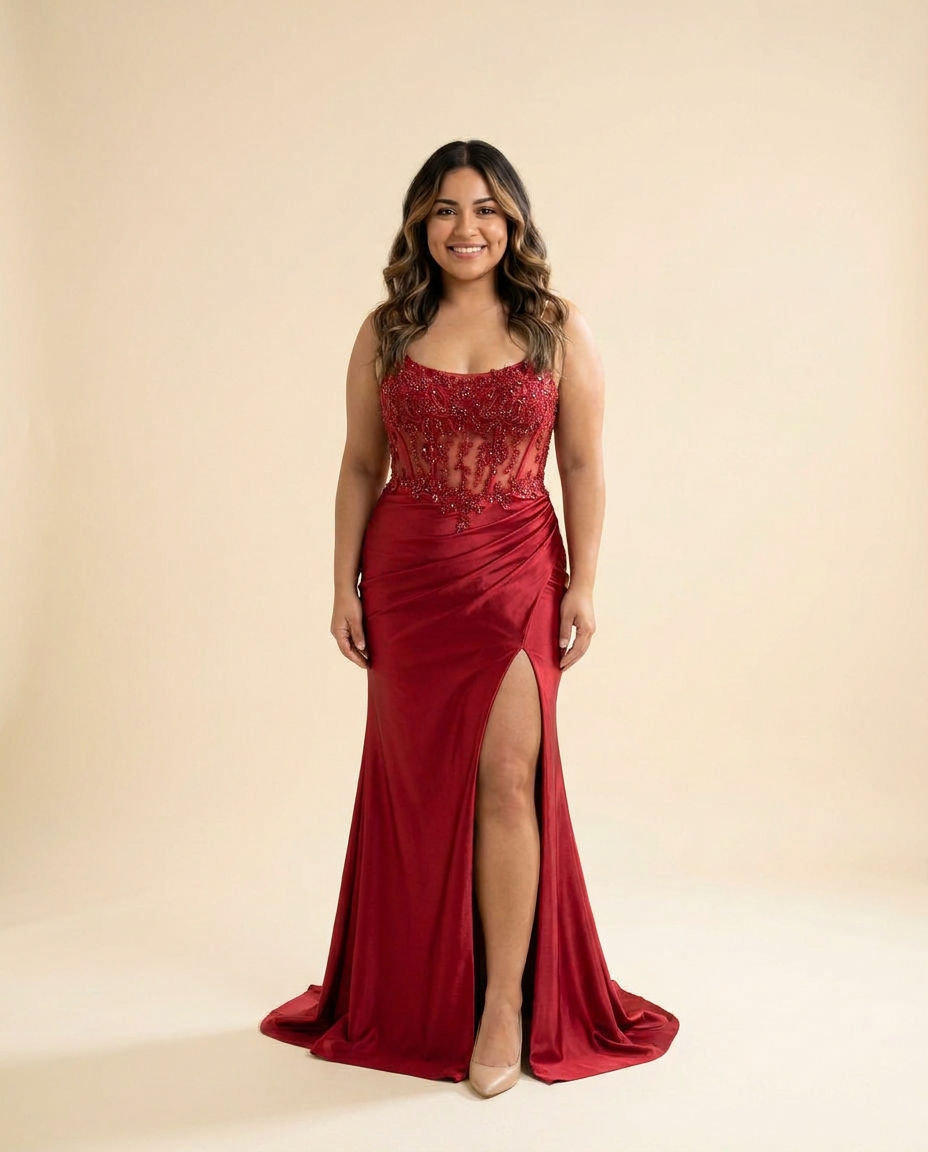 Robe Corset Rouge Profond