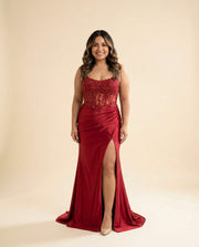 Robe Corset Rouge Profond