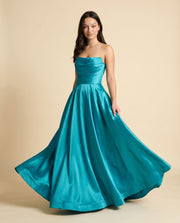 Robe Bustier En A Teal