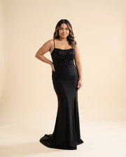 Robe croset ajustée Noire