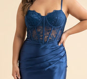 Robe Corset Ajustée Marine