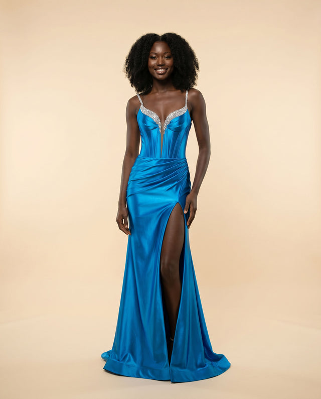 Robe Effet Satin Royal