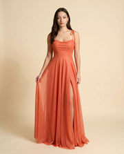 Robe Fluide Scintillante Orange